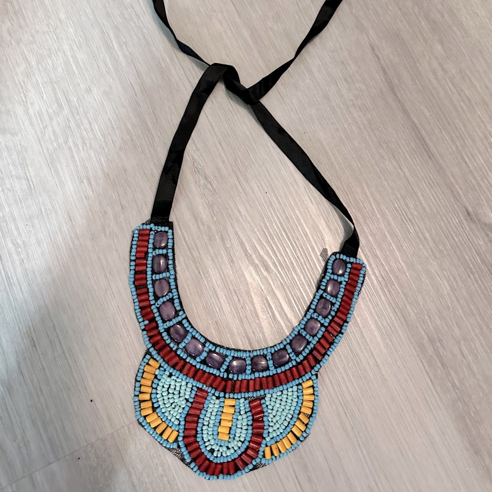 Fun statement necklace with vibrant colors